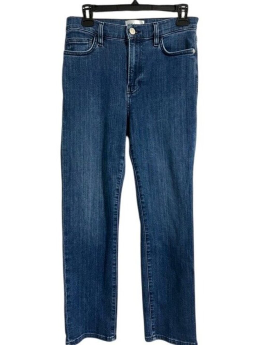 FRAME Le High Straight Jeans Blue High Rise Cropped Size 28